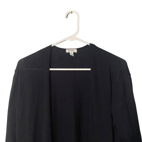 Susina Black Long Sleeve Knit Sweater Long Duster Cardigan Women Sz M - Picture 8 of 8